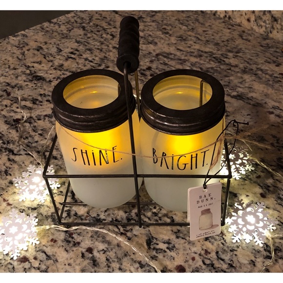 Rae Dunn Other - RARE 2017 Rae Dunn Shine Bright Votive Set